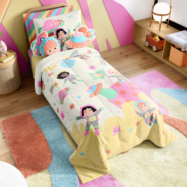 Fronha de Travesseiro Infantil Meninas Astronautas — vista alternativa