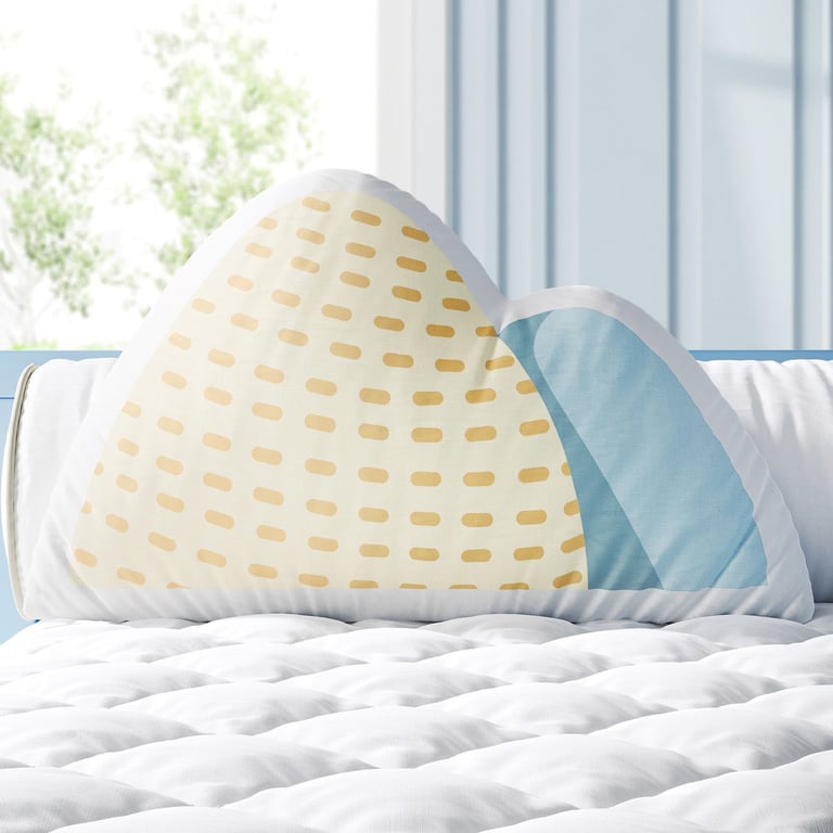 Almofada Montanhas Bege e Azul 33cm