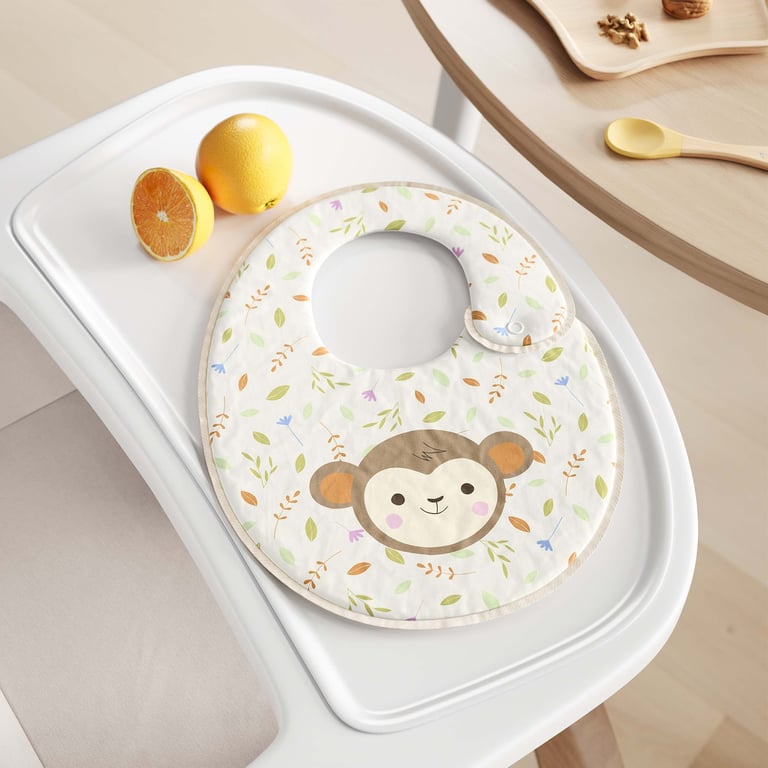 Babador Macaquinha Selva Baby Rosa — vista alternativa