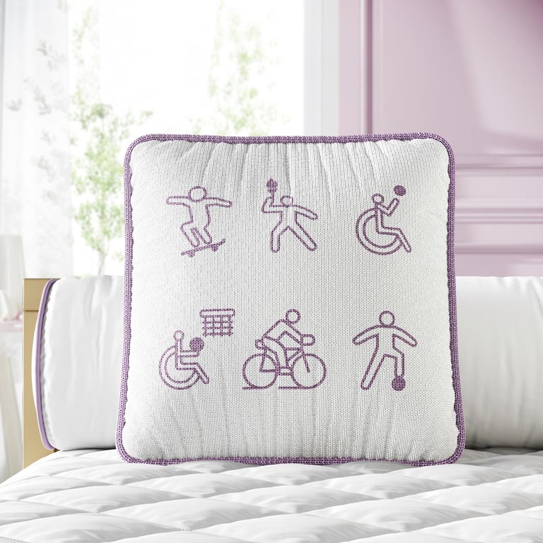 Almofada Quadrada Tricot Esportes Lilás — vista alternativa