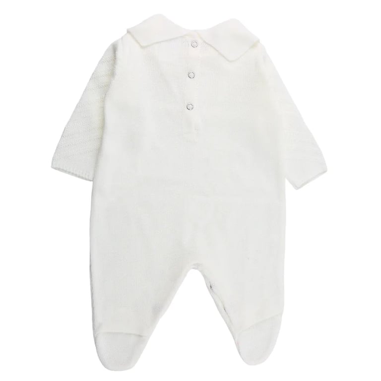 Saída Maternidade Din Don com Gola Trançado Pérolas Off White