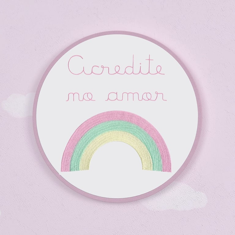 Quadro Bastidor Arco-Íris 24cm