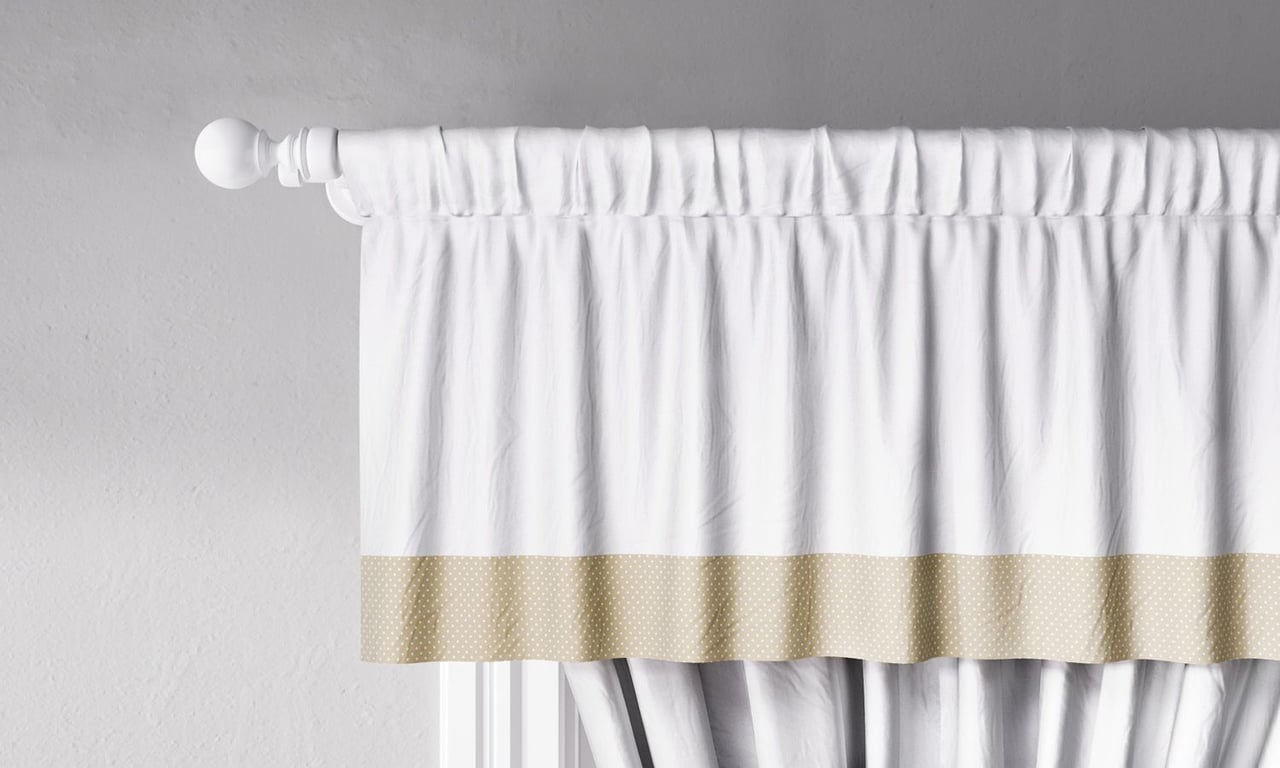 Cortina Branco/Bege Poá — vista alternativa