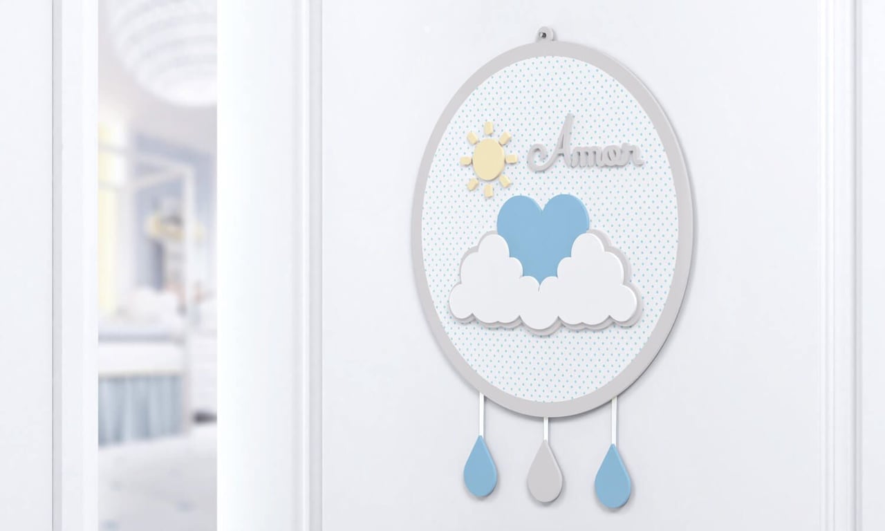 Porta Maternidade MDF Chuva de Amor — vista alternativa