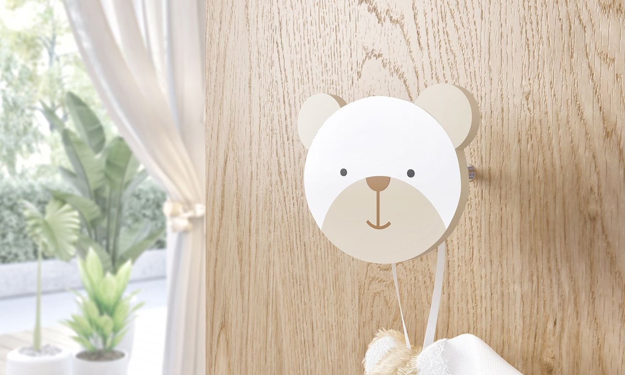 Cabideiro de Parede Urso Branco Clássico — vista alternativa