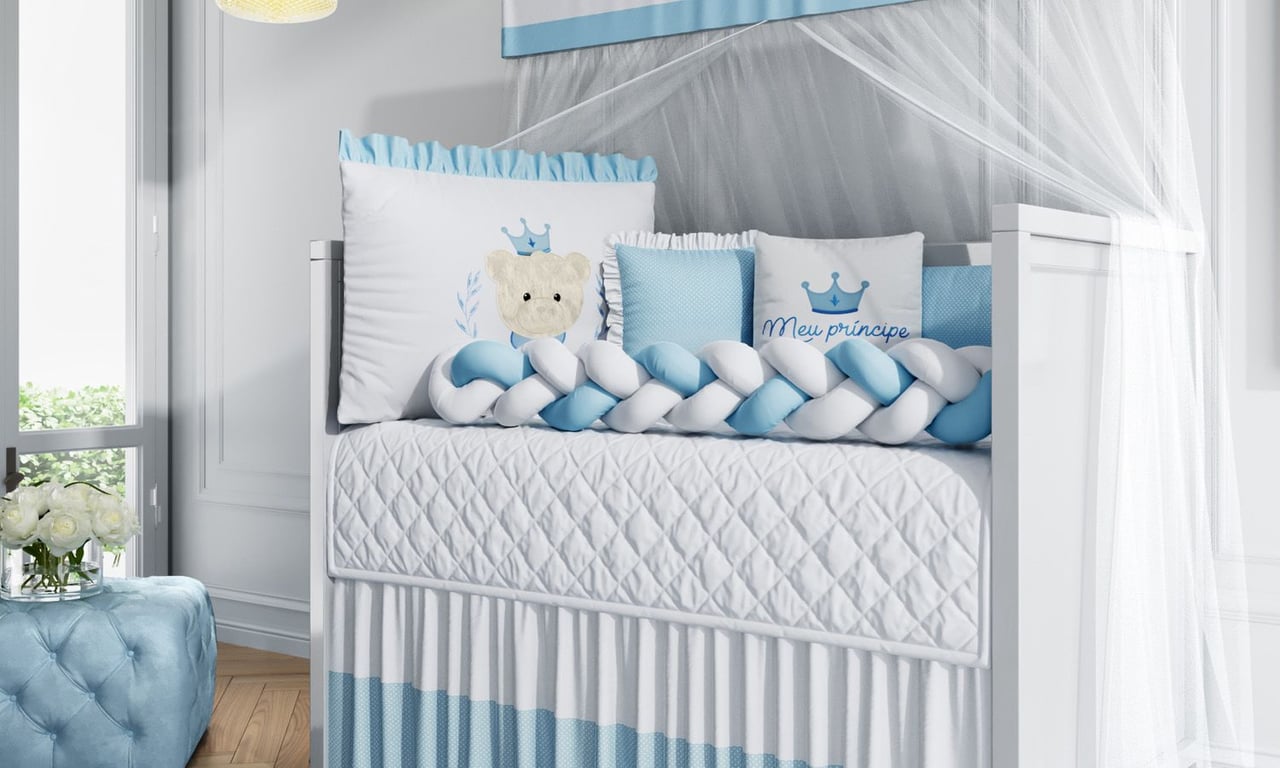 Kit Berço Trança Príncipe Ursinho Azul — vista alternativa