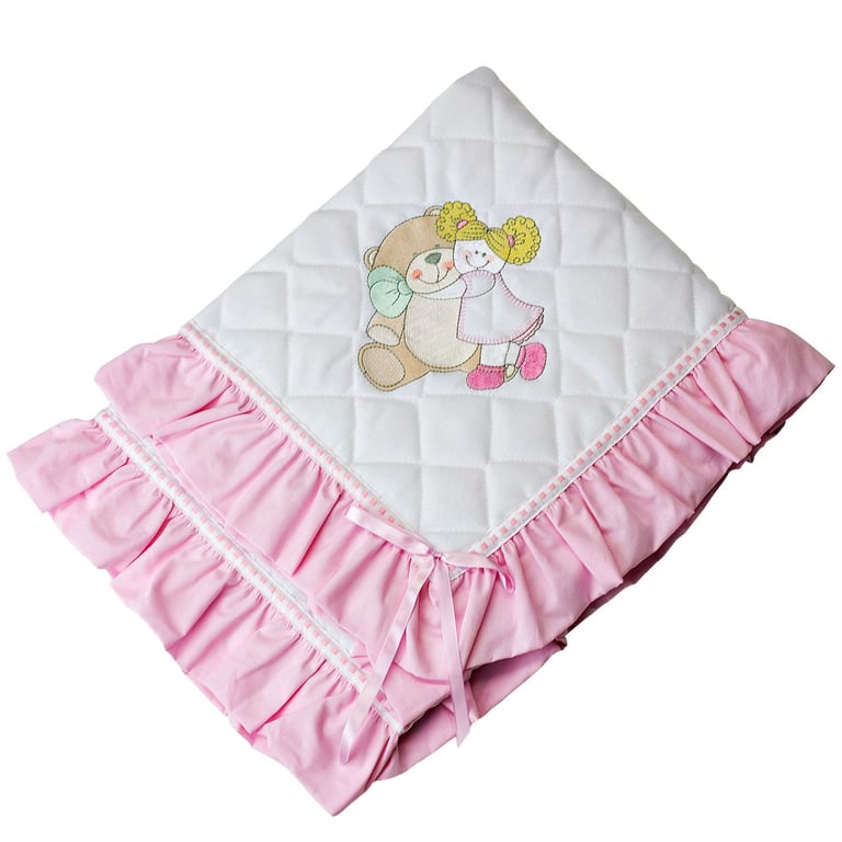 Manta Menina Carinhosa Rosa 75cm