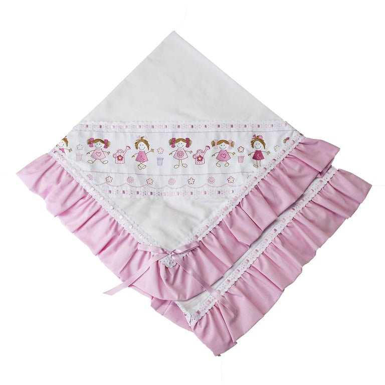 Manta Menina no Jardim Rosa 80cm