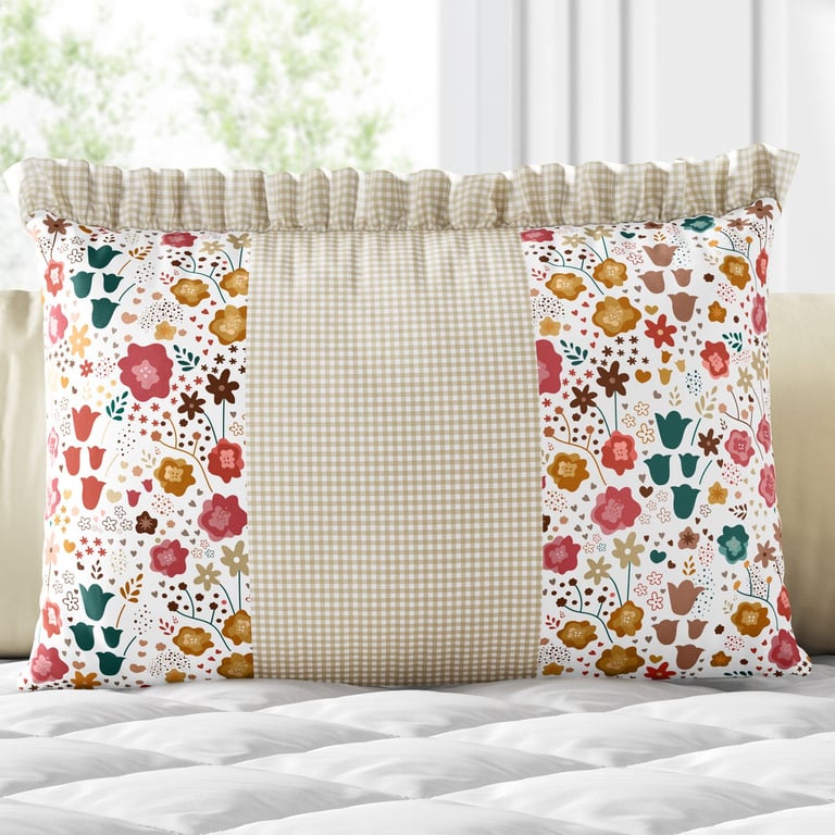 Almofada Retangular Florido Bege 35cm