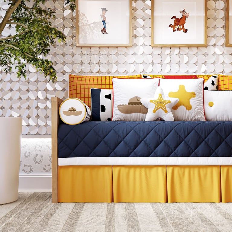 Saia de Cama Babá Prega Invertida Amarelo