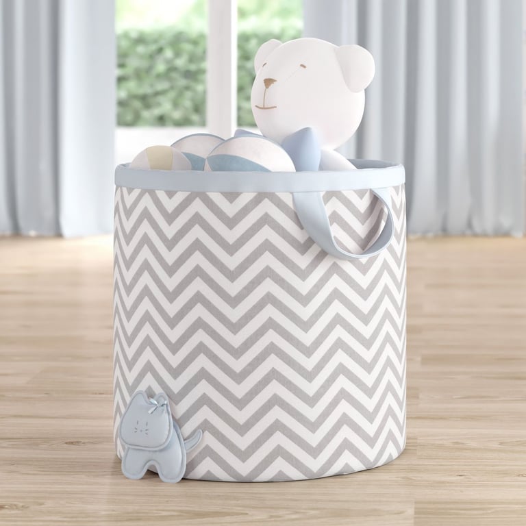 Cesto Organizador para Brinquedos Chevron Amiguinhas 42cm