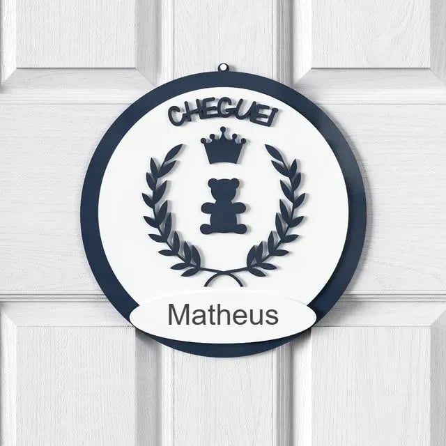 Porta Maternidade Personalizado Realeza Marinho - Matheus