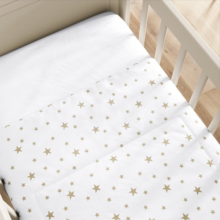 Edredom de Berço Estrelinha Bege — vista alternativa