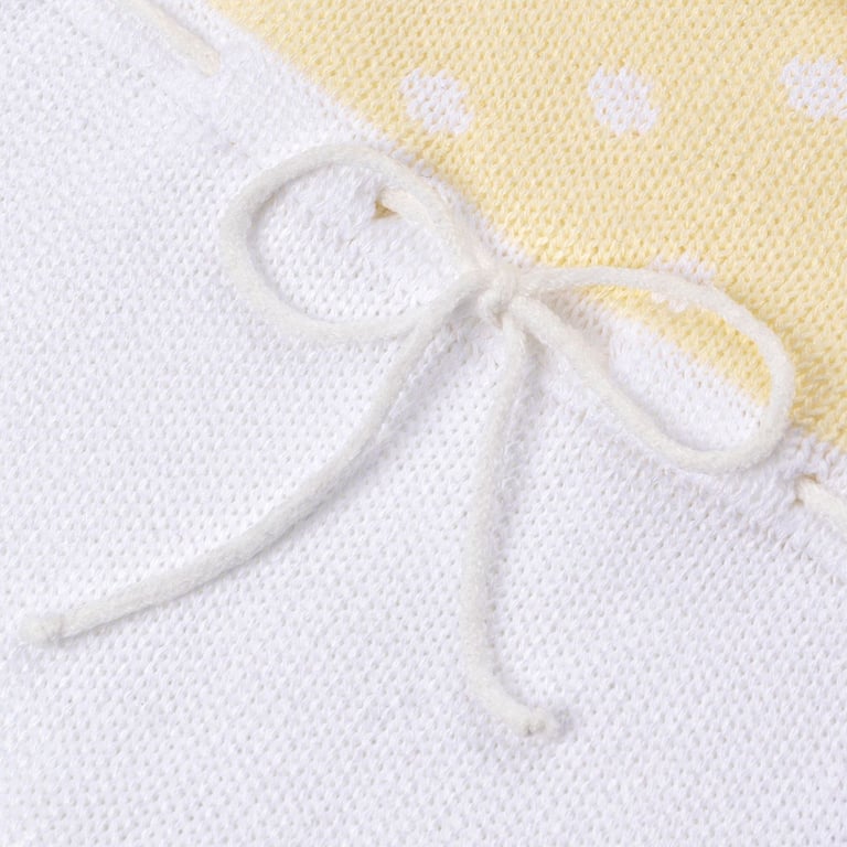 Saída Maternidade Tricot Poá Gola Babado Rosa 02 Peças — vista alternativa