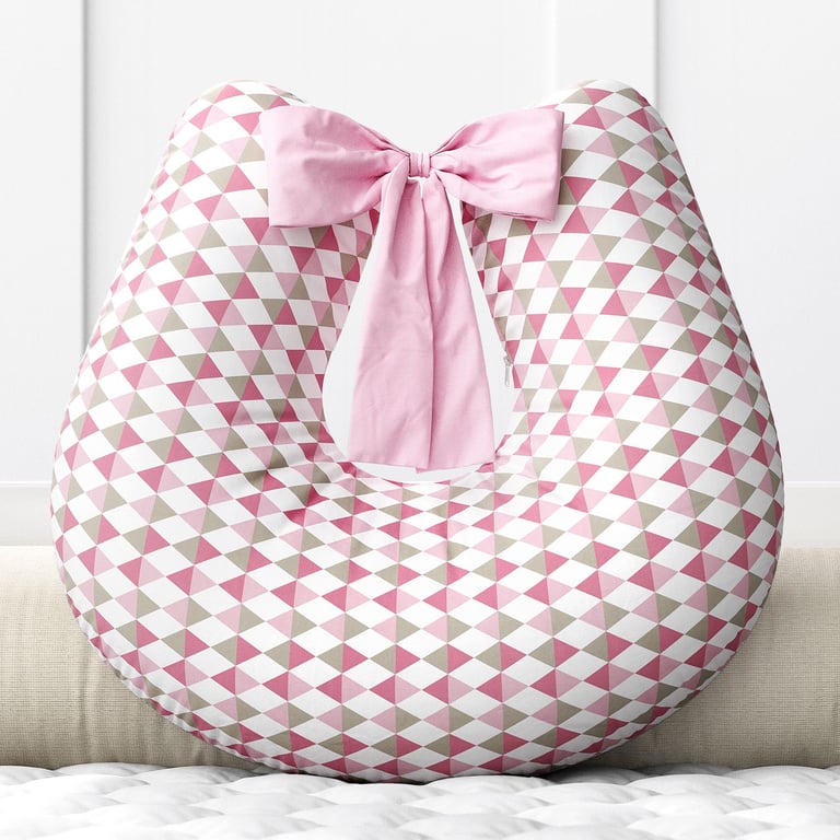 Almofada Amamentação Losango Azul com Laço