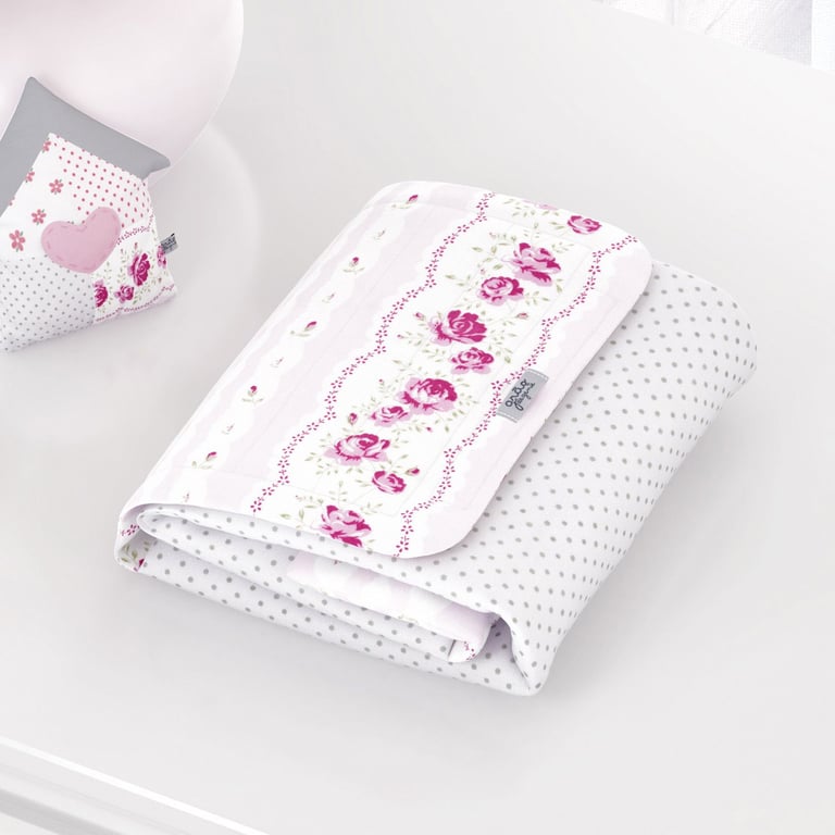 Trocador de Fraldas Portátil Patchwork Rosa 85x40cm