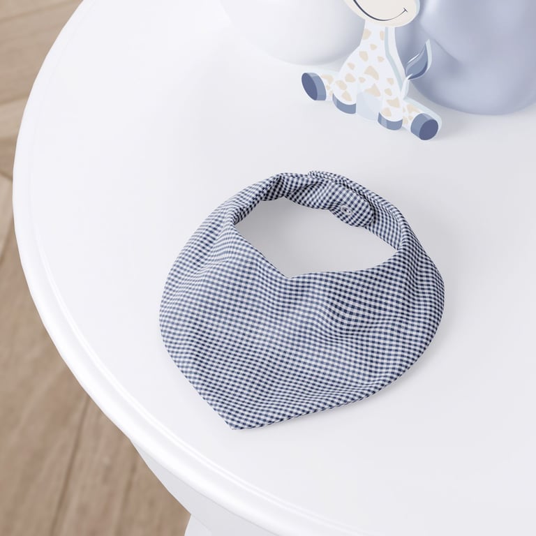 Babador Bandana Xadrez Azul Marinho