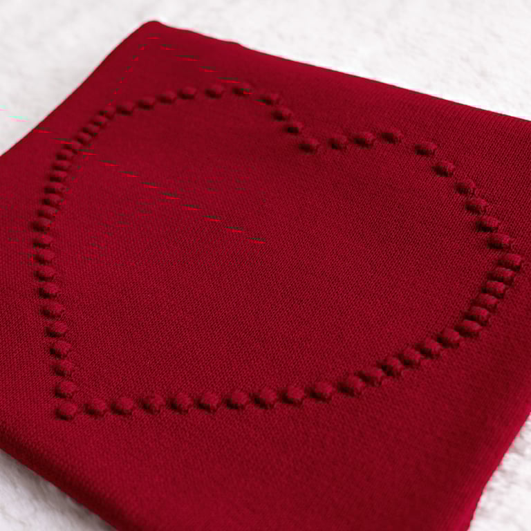 Manta Bebê Tricot Coração Vermelho 80cm