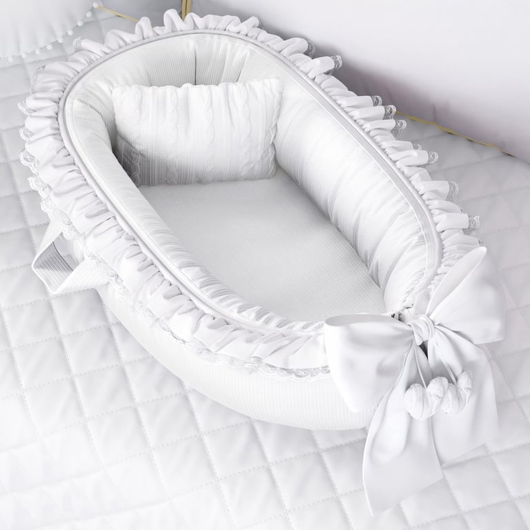 Ninho para Bebê Redutor de Berço Tricot Luxo Rosa 80cm
