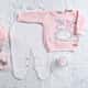 Saída Maternidade Tricot Casaquinho Coelhinha Rosa 03 Peças - imagem 1