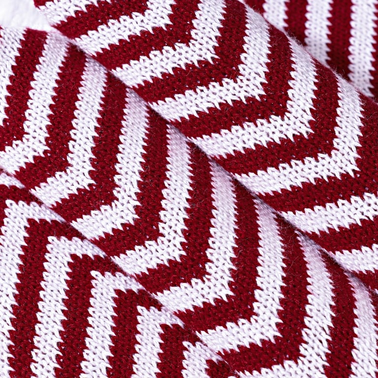 Manta Bebê Tricot Chevron Vermelho 80cm