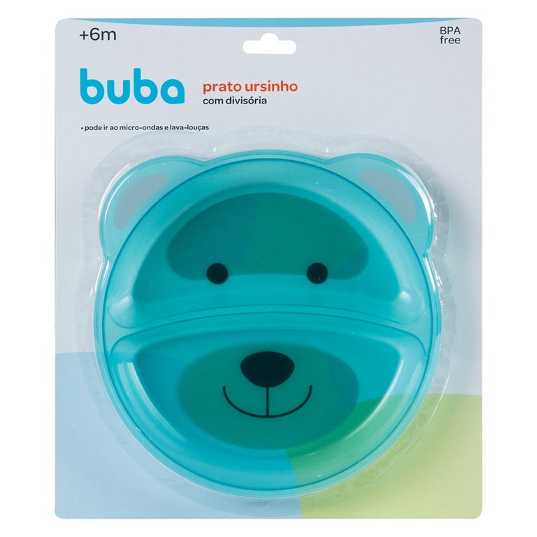 Pratinho com Divisórias Ursinho Rosa — vista alternativa