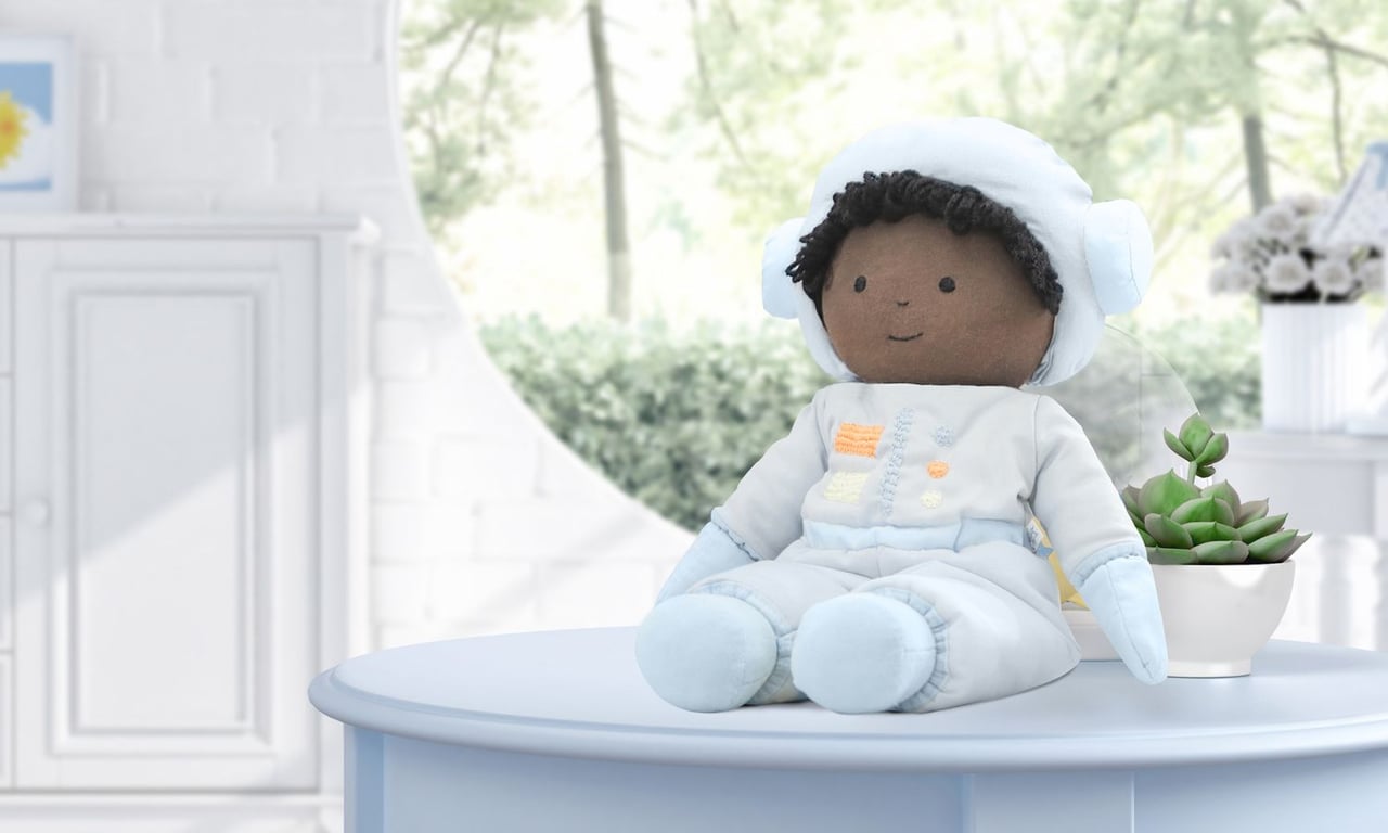 Boneco Guto Astronauta Naná Patchwork Azul 45cm — vista alternativa