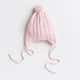 Touca para Bebê Tricot Trança Pompom Rosa Tam M - imagem 2