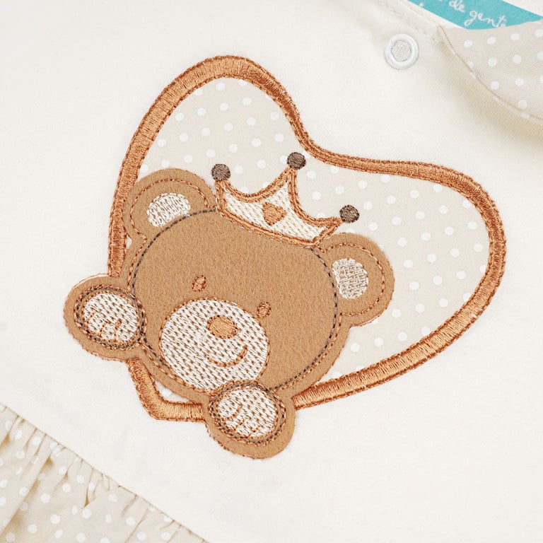 Saída Maternidade Ursinha Princesa Poá Amarelo Camomila 02 Peças — vista alternativa