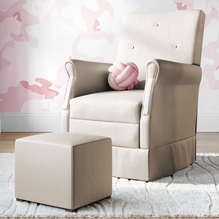 Poltrona Amamentação Suzi Balanço Azul + Puff