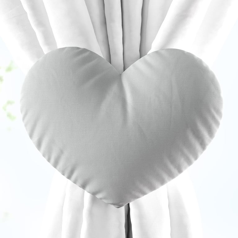 Prendedor de Cortina Coração Cinza 02 Peças