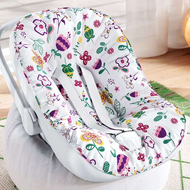 Capa de Carrinho com Protetor de Cinto Floral Moderna