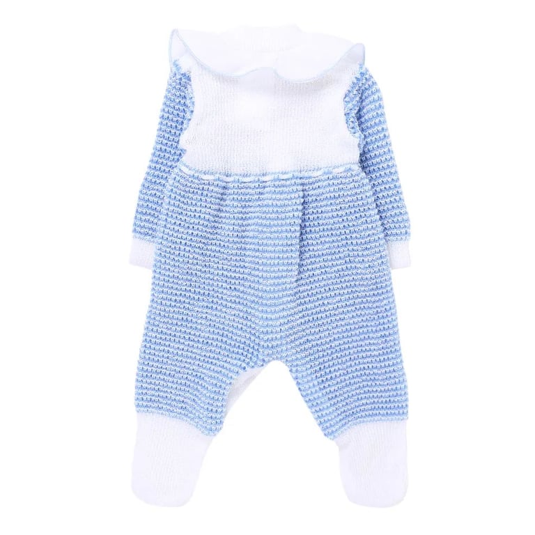 Saída de Maternidade Ternura em Tricot com Bordado Azul Tam P — vista alternativa