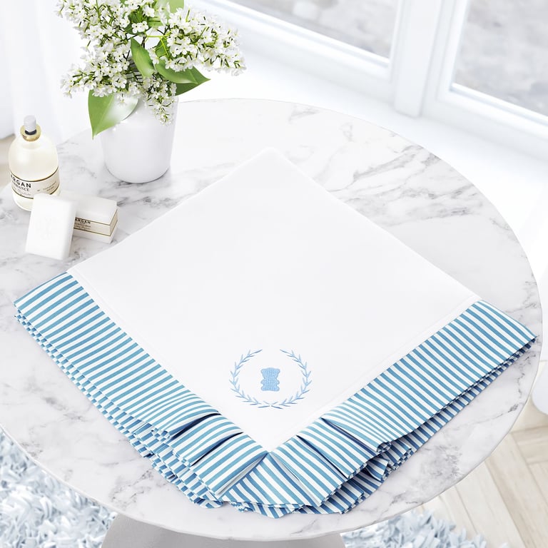 Manta Listrada Urso Luxo Azul 75cm