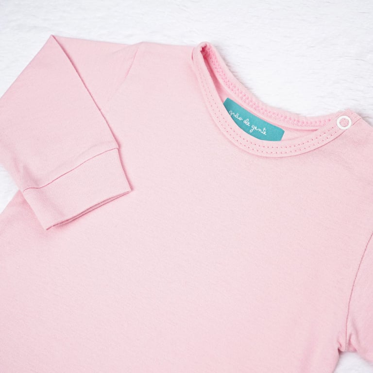 Body Manga Longa Baby Basics Rosa Tam P — imagem 1 de 4