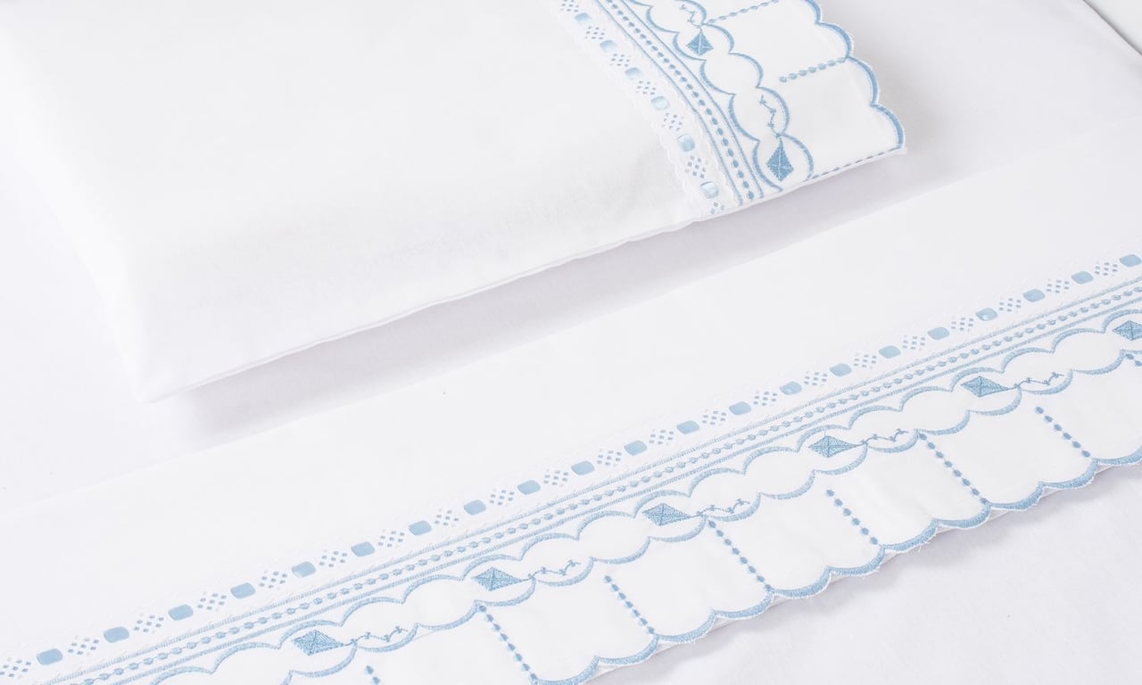 Jogo de Lençol Berço Bordado Bico Pipa Branco 3 Peças — vista alternativa