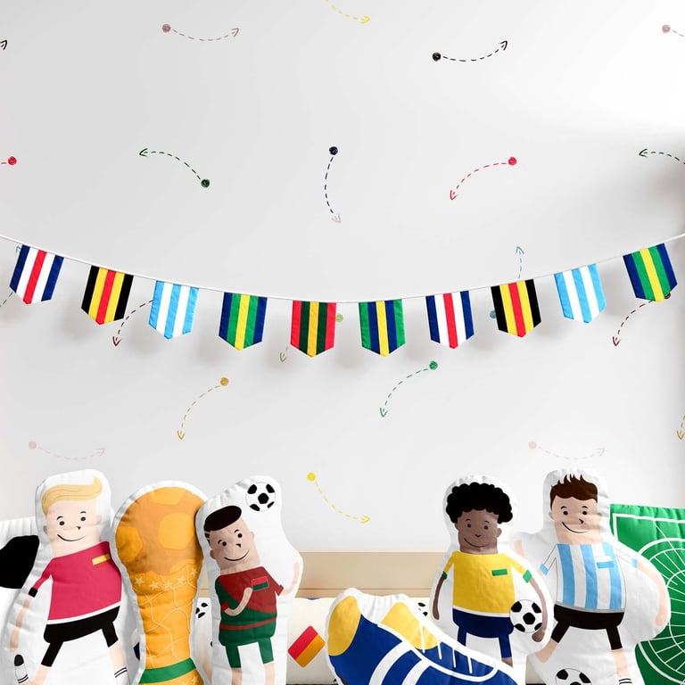 Varal Decorativo Seleções do Mundo 1,60m