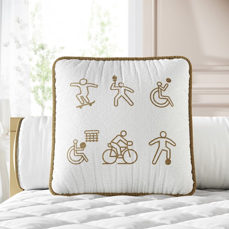 Almofada Quadrada Tricot Esportes Bege — vista alternativa