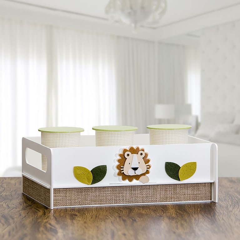 Bandeja e Potes LED Leãozinho