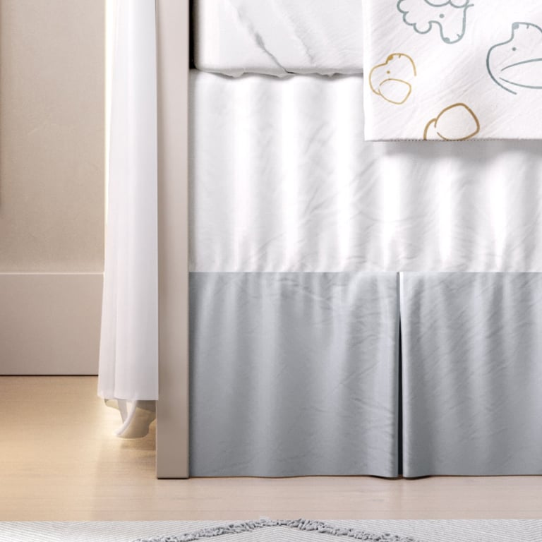 Saia de Berço Barra Pregueada Azul