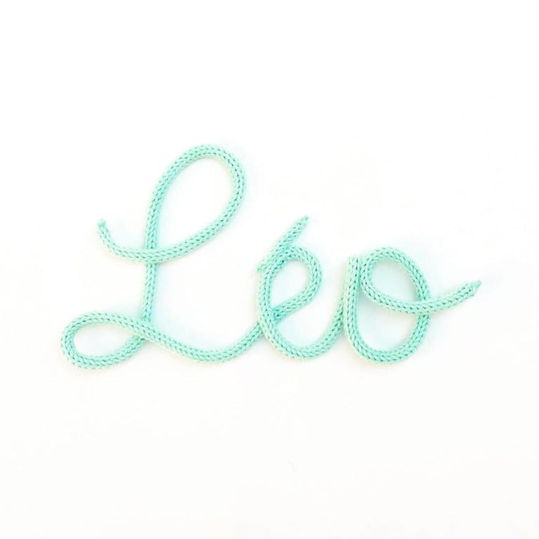 Nome Tricotin Personalizado Azul (até 6 letras)