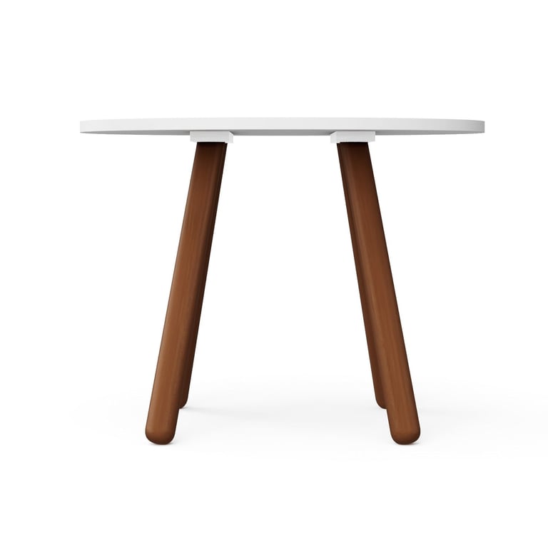 Mesa Oval Infantil Branco Orelhinhas — vista alternativa