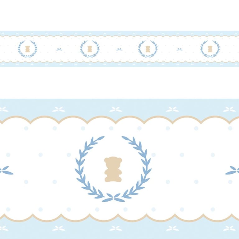 Faixa Adesiva de Parede Urso Luxo Azul