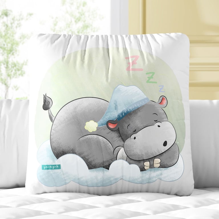 Almofada Quadrada Hipopótamo Sonequinha 30cm