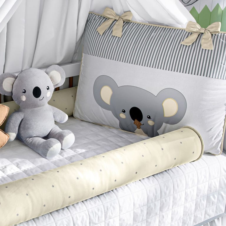 Kit Berço Coala Cinza e Bege