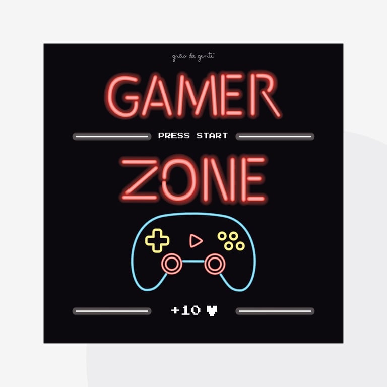 Pôster Adesivo de Parede Gamer Zone