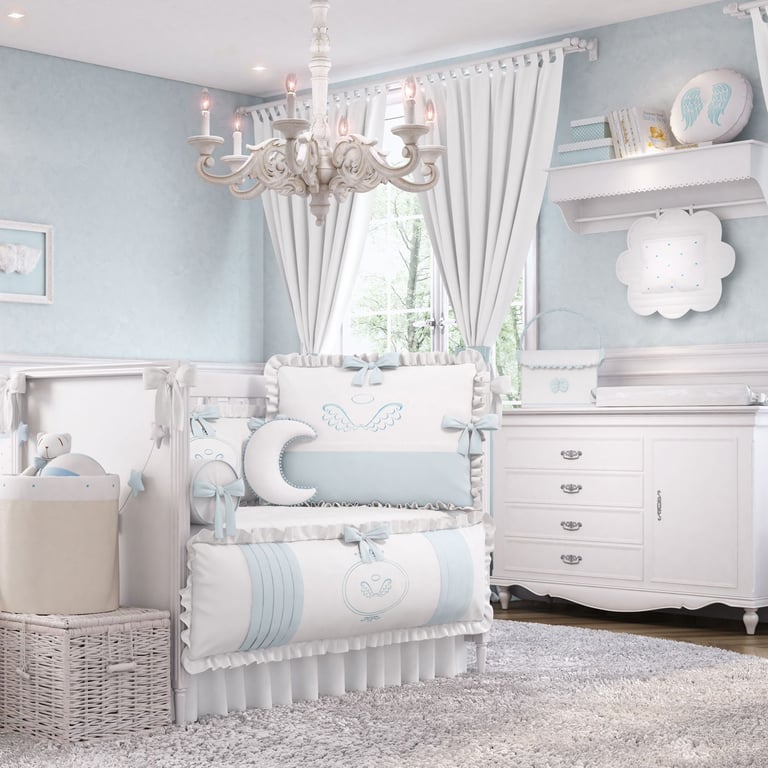 Quarto de Bebê Completo Anjo 16 Peças