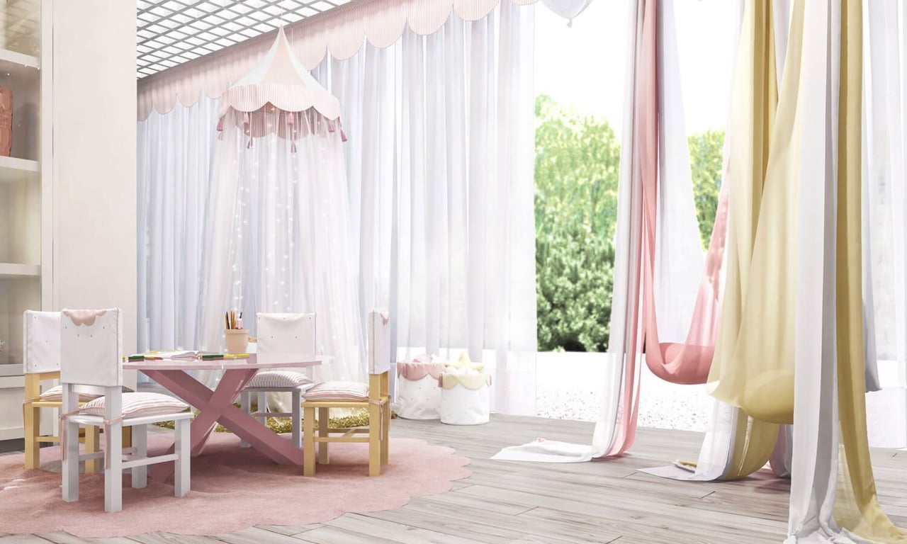 Tenda Dossel Circo Rosé/Branco 2m — vista alternativa