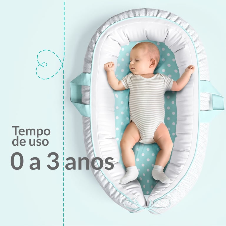 Ninho para Bebê Redutor de Berço Poá Rosa/Branco 80cm — vista alternativa