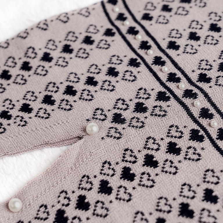 Macacão Tricot Mademoiselle Coração Nude e Azul Marinho — vista alternativa